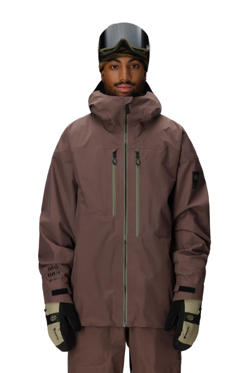 686 ロクハチロク MENS GORE-TEX 3L ATV THERMAGRAPH JACKET PEPPERCORN 25-26 スノーボード ウェア