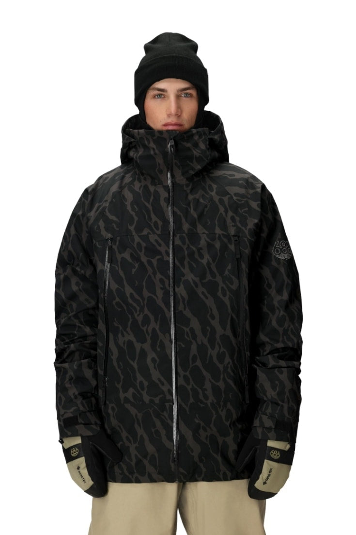 686 ロクハチロク MENS SMARTY 3-IN-1 RODEO 3L JACKET BLACK FRACTURE PRINT 25-26 スノーボード ウェア
