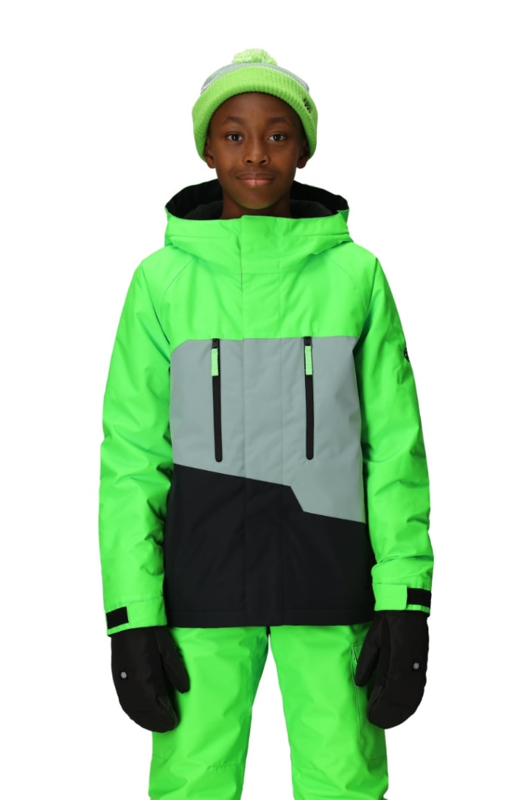 686 ロクハチロク Boys' Geo Insulated Jacket BOREALIS GREEN COLORBLOCK 25-26 スノーボード ウェア