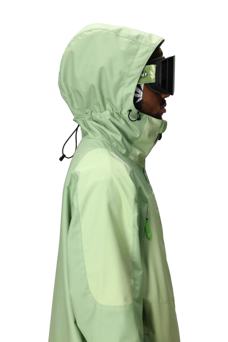 686 ロクハチロク MENS 686 HUF DOUBLE H SHELL JACKET HUF GREEN COLORBLOCK 25-26 スノーボード ウェア