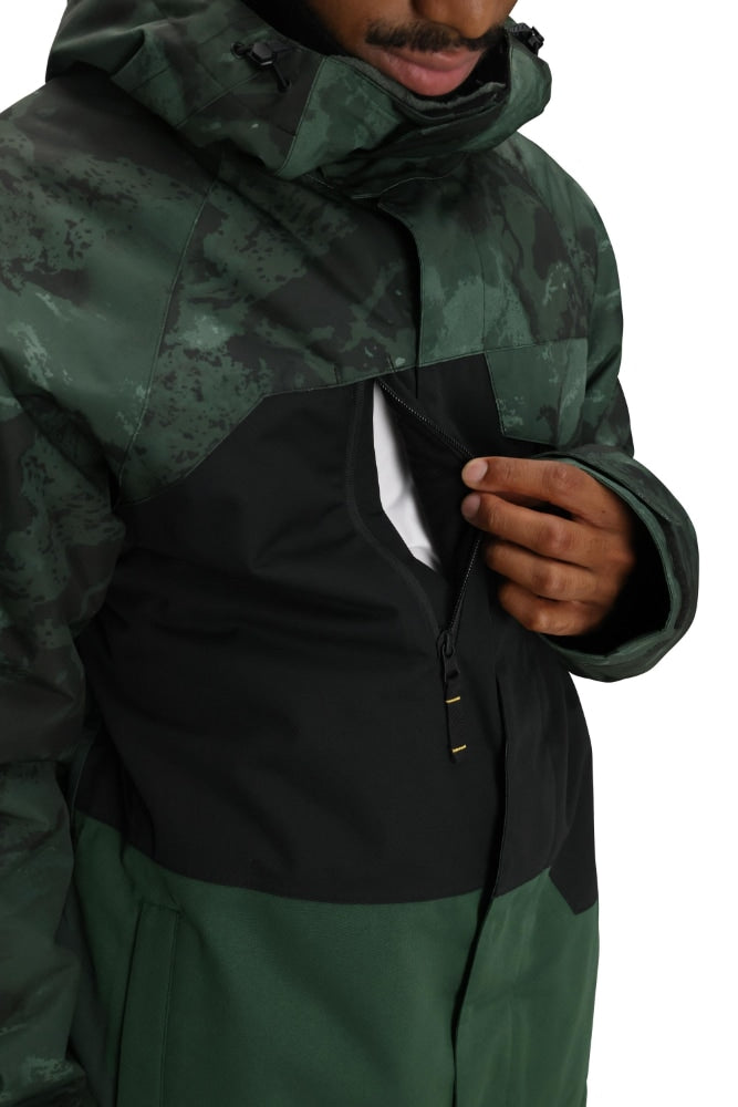 686 ロクハチロク MENS GEO INSULATED JACKET MOSS GREEN COLORBLOCK 25-26 スノーボード ウェア