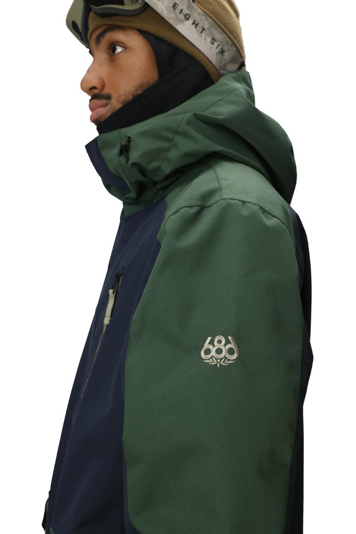 686 ロクハチロク MENS NIGHTLINE INSULATED JACKET NAVY COLORBLOCK 25-26 スノーボード ウェア