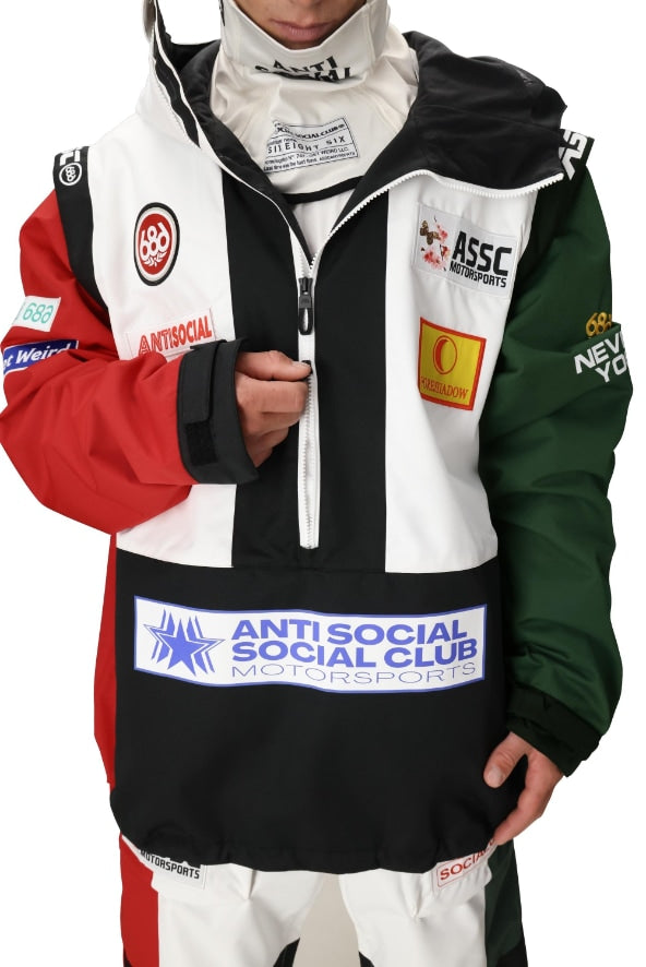 686 ロクハチロク MENS 686 ASSC F1 SHELL ANORAK ASSC WHITE COLORBLOCK 25-26 スノーボード ウェア