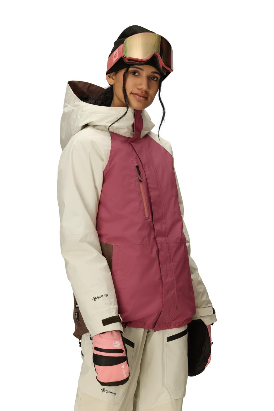 686 ロクハチロク WOMENS GORE-TEX WILLOW INSULATED JACKET ROSEWOOD COLORBLOCK 25-26 スノーボード ウェア