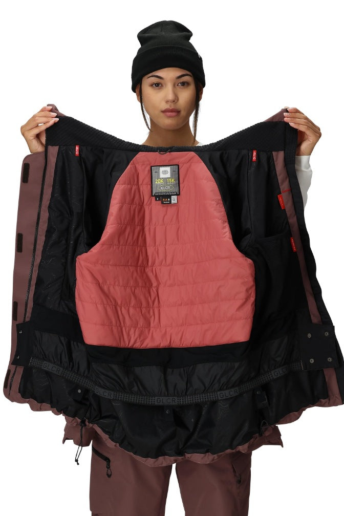 686 ロクハチロク WOMENS WHISPER INSULATED JACKET PEPPERCORN 25-26 スノーボード ウェア