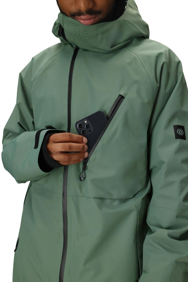 686 ロクハチロク MENS HYDRA THERMAGRAPHJACKET CYPRESS GREEN 25-26 スノーボード ウェア