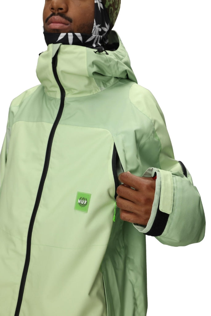 686 ロクハチロク MENS 686 HUF DOUBLE H SHELL JACKET HUF GREEN COLORBLOCK 25-26 スノーボード ウェア