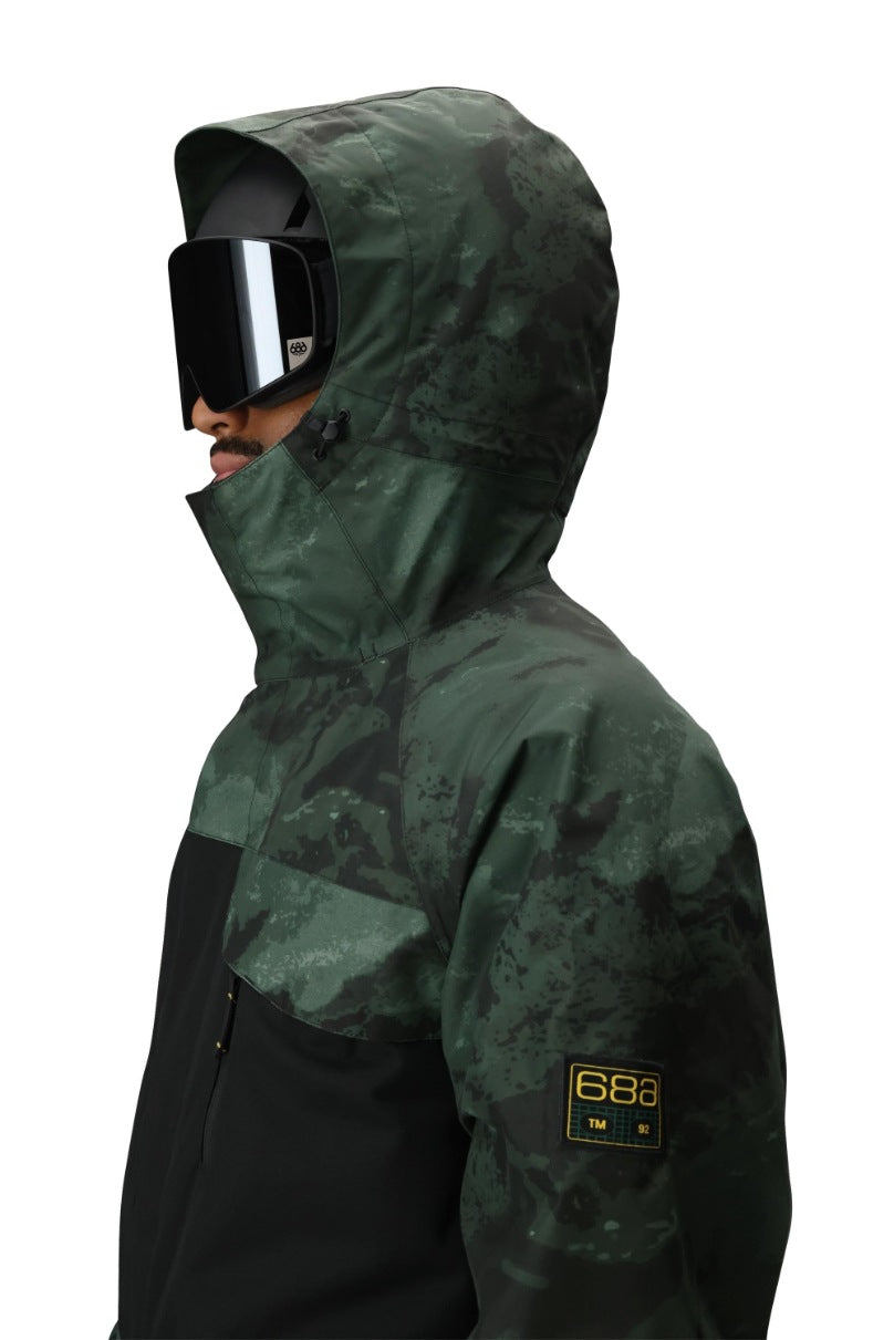 686 ロクハチロク MENS GEO INSULATED JACKET MOSS GREEN COLORBLOCK 25-26 スノーボード ウェア