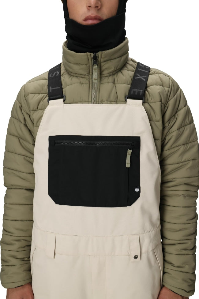 686 ロクハチロク MENS HOT LAP INSULATED BIB LIMESTONE COLORBLOCK 25-26 スノーボード ウェア