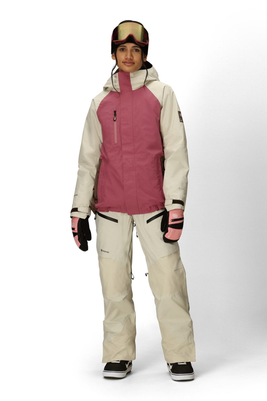 686 ロクハチロク WOMENS GORE-TEX WILLOW INSULATED JACKET ROSEWOOD COLORBLOCK 25-26 スノーボード ウェア