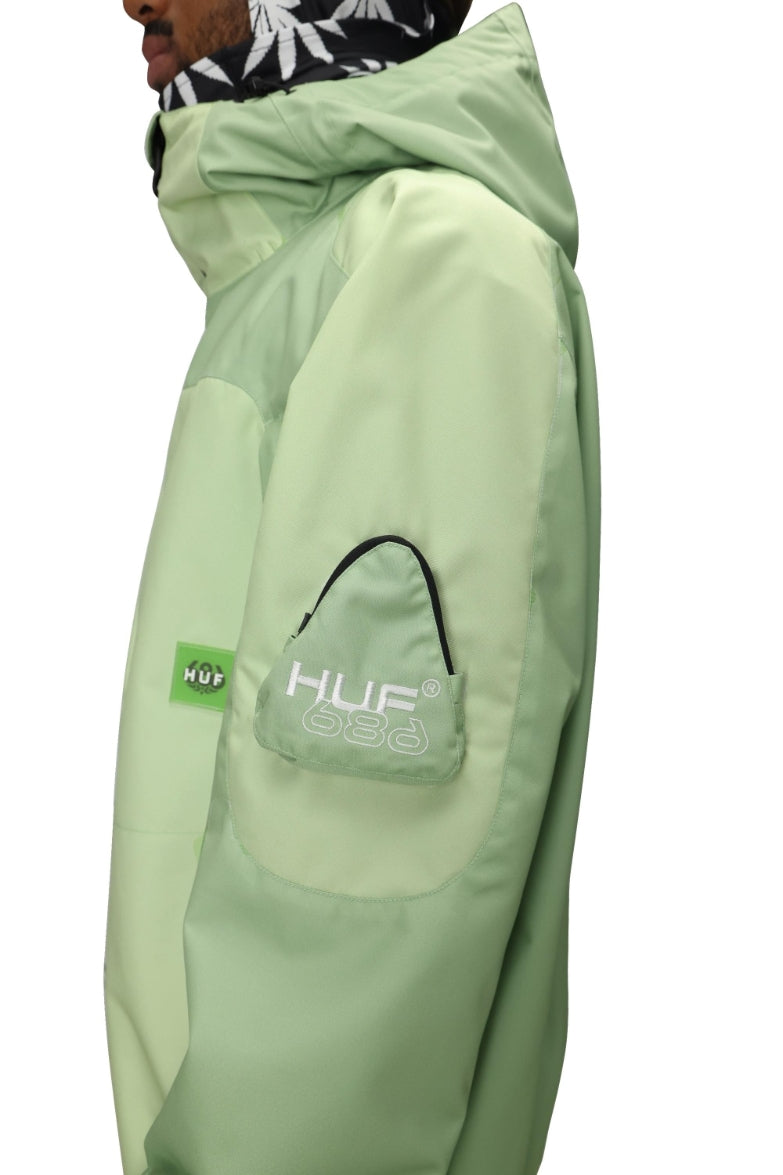 686 ロクハチロク MENS 686 HUF DOUBLE H SHELL JACKET HUF GREEN COLORBLOCK 25-26 スノーボード ウェア