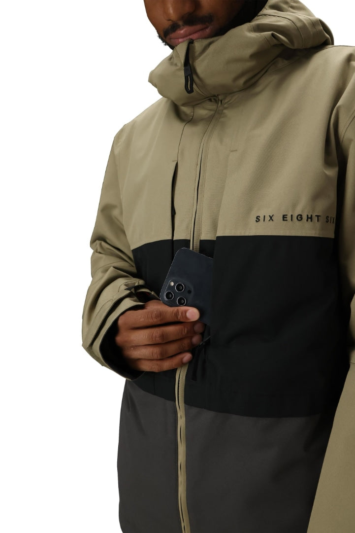 686 ロクハチロク MENS SMARTY 3-IN-1 FORM JACKET SAGE COLORBLOCK 25-26 スノーボード ウェア