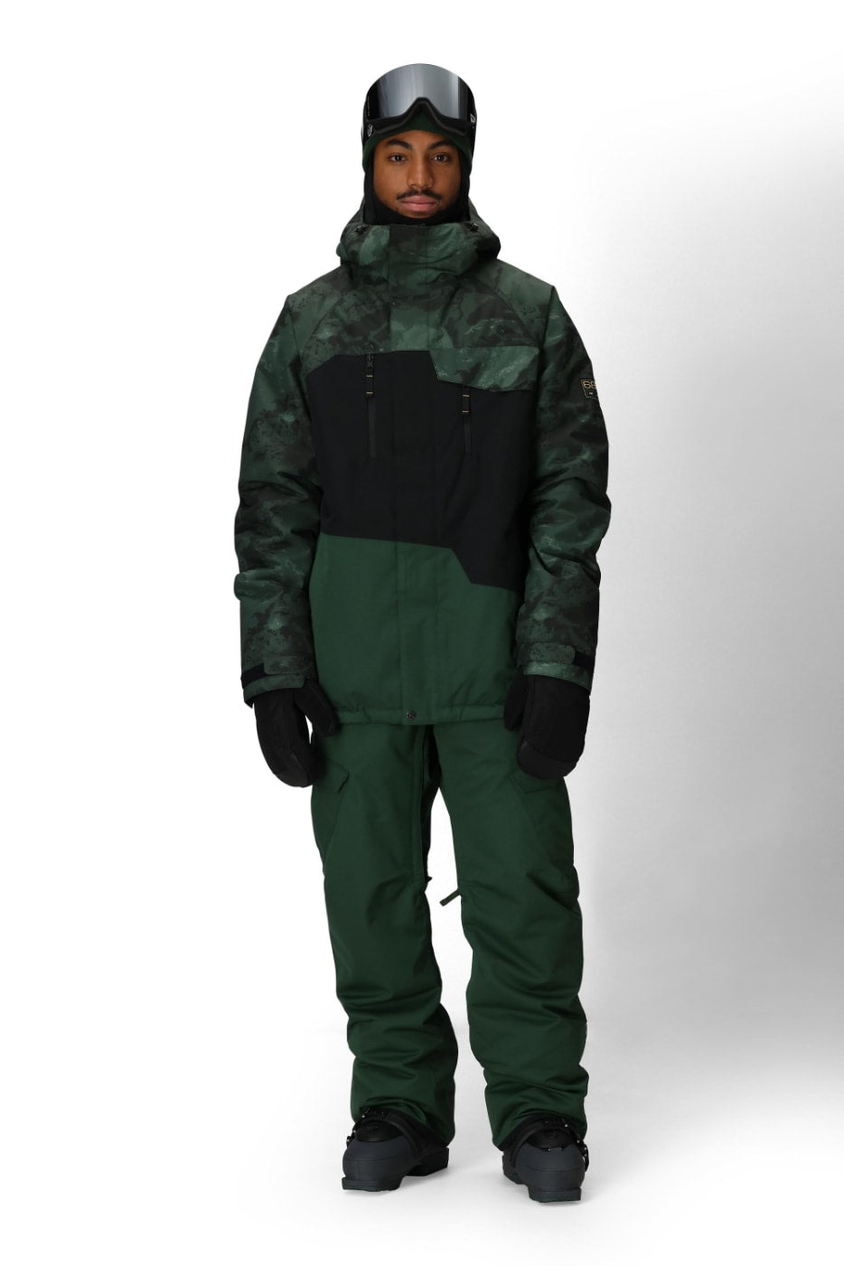 686 ロクハチロク MENS GEO INSULATED JACKET MOSS GREEN COLORBLOCK 25-26 スノーボード ウェア