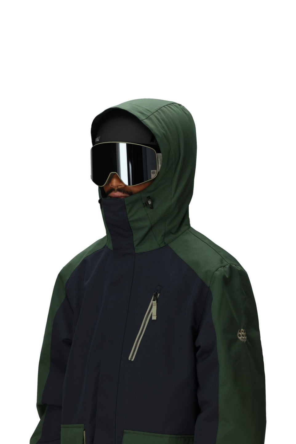 686 ロクハチロク MENS NIGHTLINE INSULATED JACKET NAVY COLORBLOCK 25-26 スノーボード ウェア