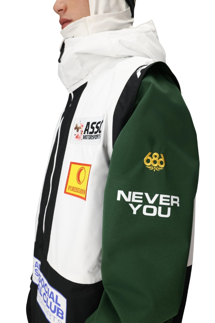 686 ロクハチロク MENS 686 ASSC F1 SHELL ANORAK ASSC WHITE COLORBLOCK 25-26 スノーボード ウェア