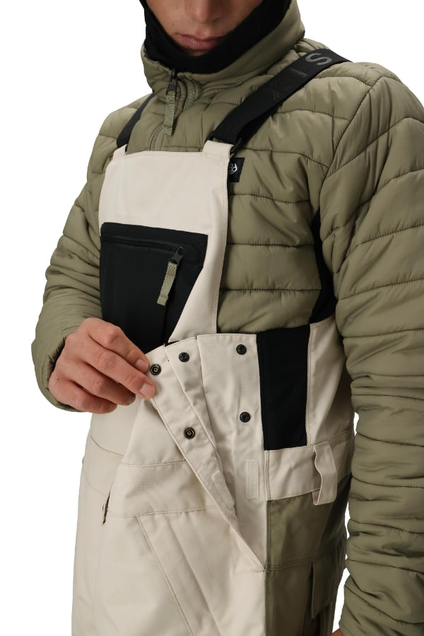 686 ロクハチロク MENS HOT LAP INSULATED BIB LIMESTONE COLORBLOCK 25-26 スノーボード ウェア