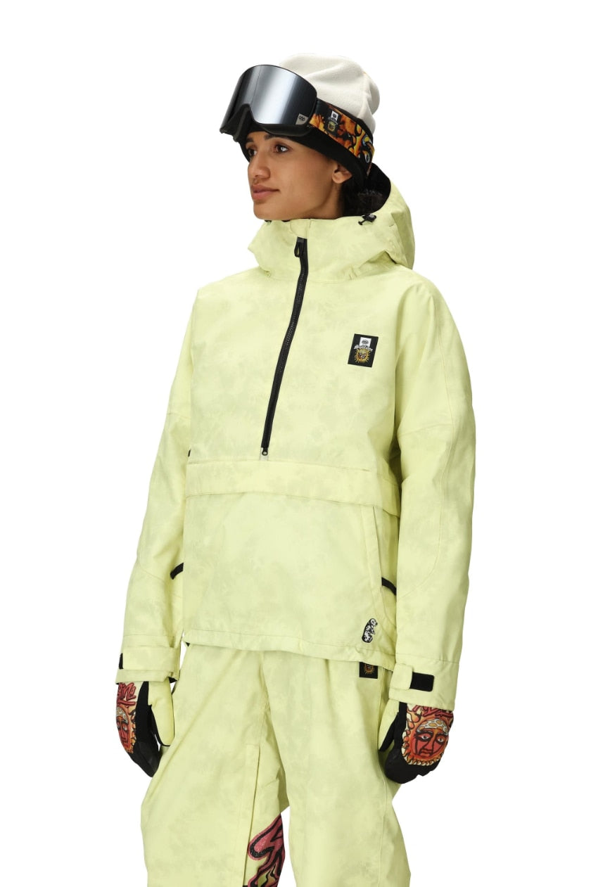 686 ロクハチロク WOMENS 686 SUBLIME SHELL ANORAK SUBLIME YELLOW TIE DYE 25-26 スノーボード ウェア