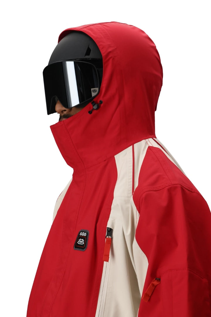 686 ロクハチロク MENS 2002 X3 SHELL JACKET TRUE RED COLORBLOCK 25-26 スノーボード ウェア