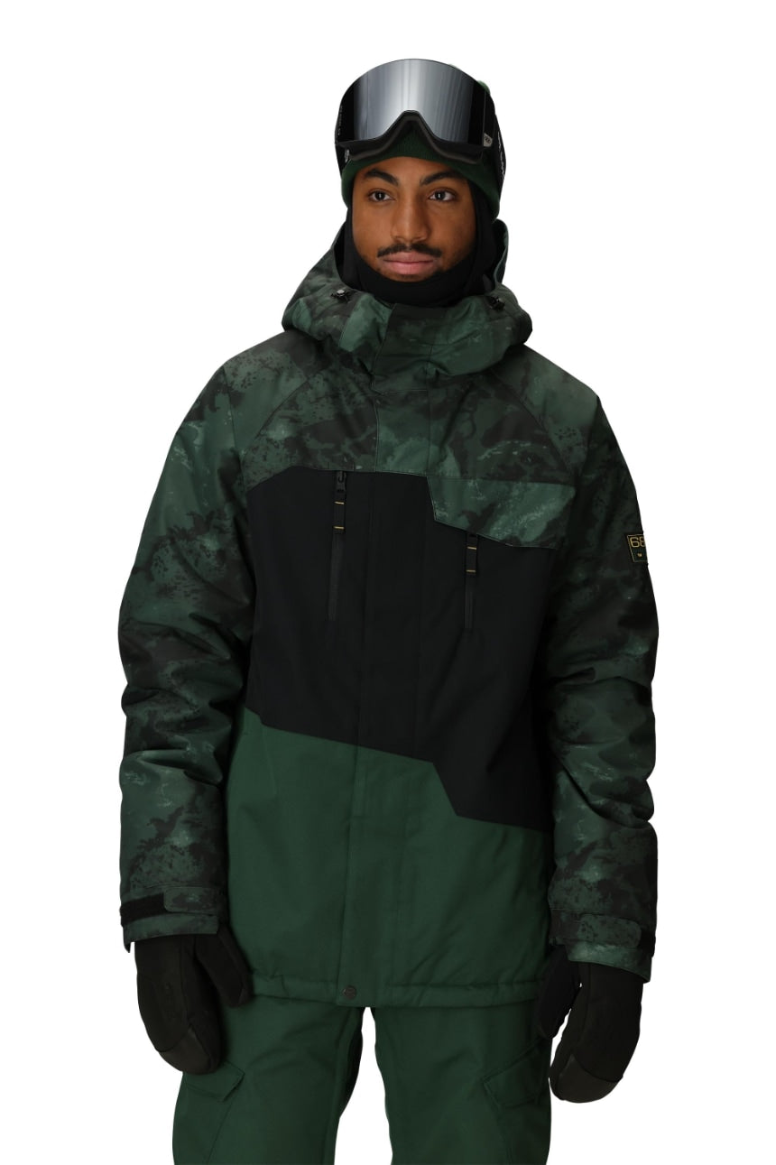 686 ロクハチロク MENS GEO INSULATED JACKET MOSS GREEN COLORBLOCK 25-26 スノーボード ウェア