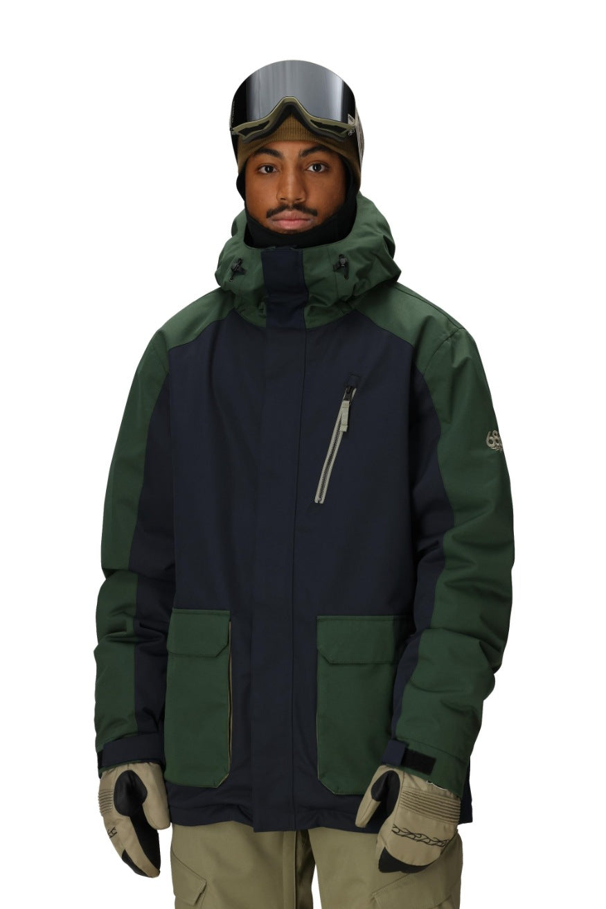 686 ロクハチロク MENS NIGHTLINE INSULATED JACKET NAVY COLORBLOCK 25-26 スノーボード ウェア
