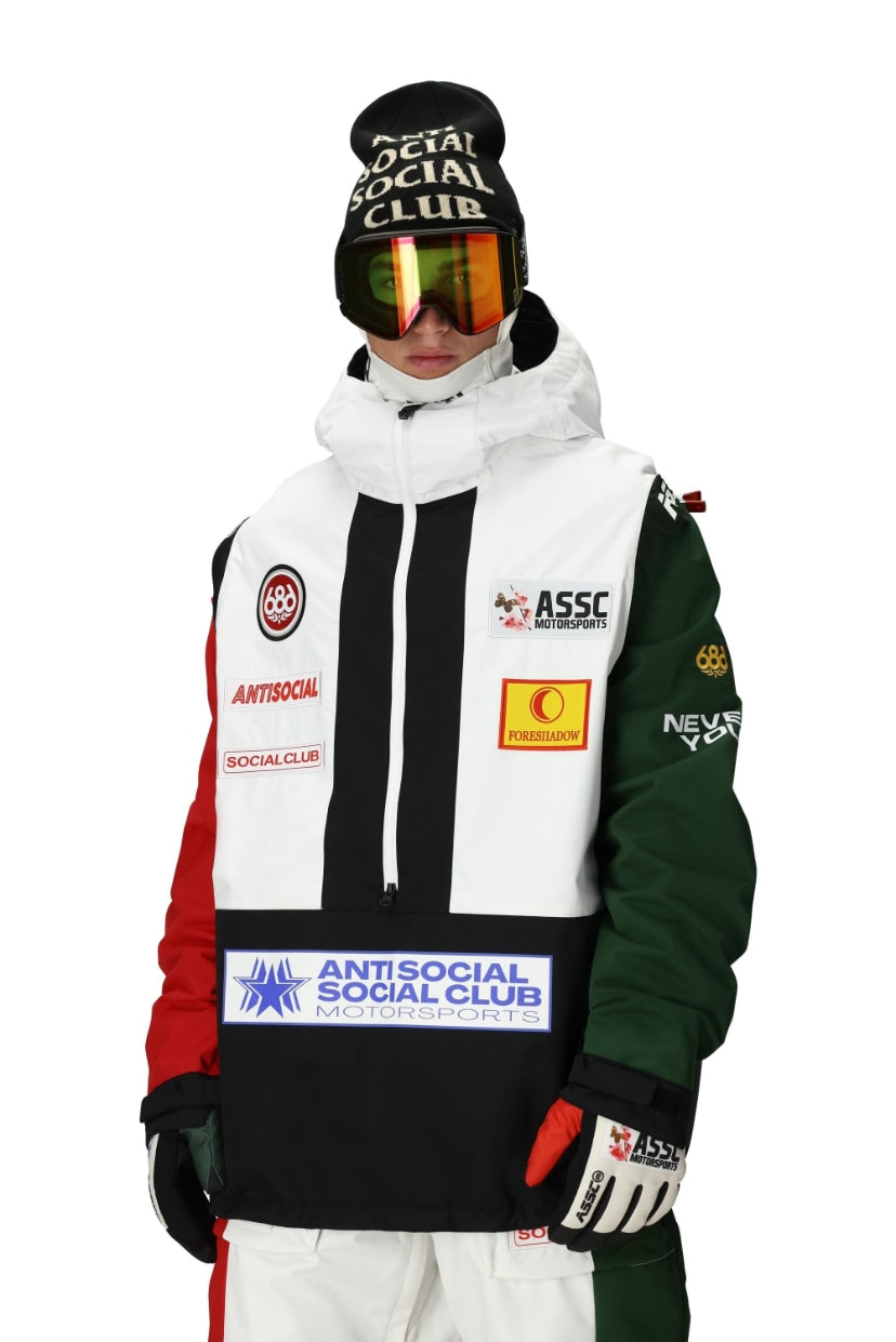 686 ロクハチロク MENS 686 ASSC F1 SHELL ANORAK ASSC WHITE COLORBLOCK 25-26 スノーボード ウェア