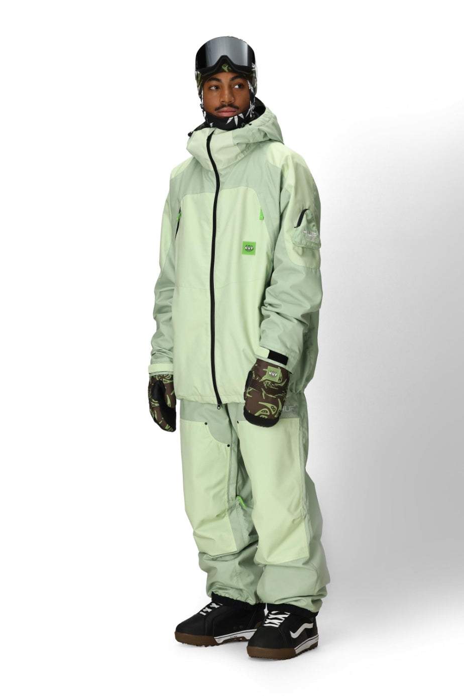 686 ロクハチロク MENS 686 HUF DOUBLE H SHELL PANT HUF GREEN COLORBLOCK 25-26 スノーボード ウェア