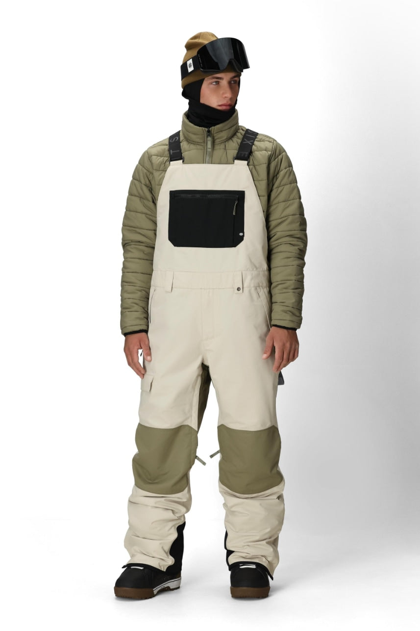 686 ロクハチロク MENS HOT LAP INSULATED BIB LIMESTONE COLORBLOCK 25-26 スノーボード ウェア