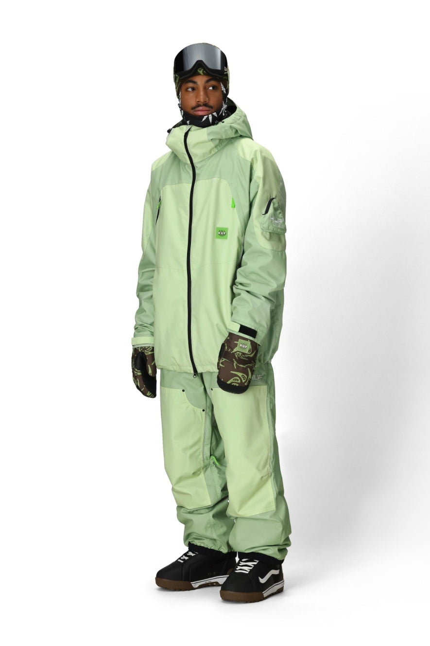 686 ロクハチロク MENS 686 HUF DOUBLE H SHELL JACKET HUF GREEN COLORBLOCK 25-26 スノーボード ウェア