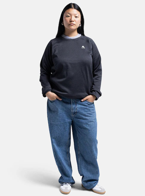 スノーボード ウェア バートン BURTON W Oak Crewneck Fleece True Black Heather 25-26 送料無料 日本正規品 予約商品 店頭受け取り可能