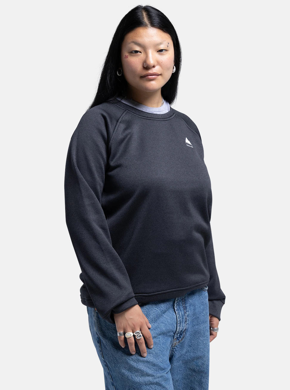 スノーボード ウェア バートン BURTON W Oak Crewneck Fleece True Black Heather 25-26 送料無料 日本正規品 予約商品 店頭受け取り可能