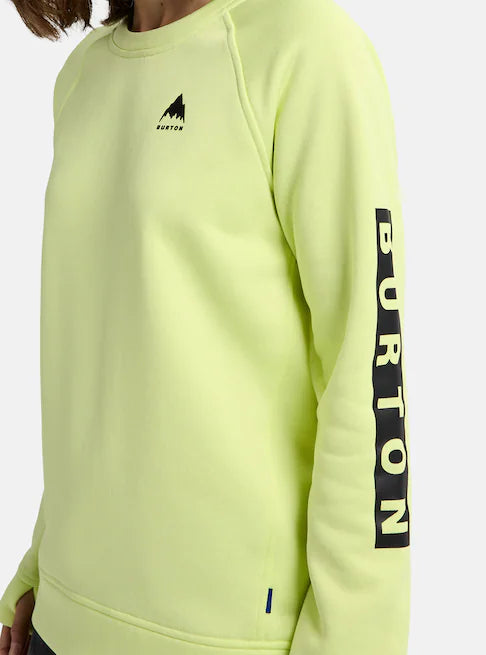 スノーボード ウェア バートン BURTON W Oak Crewneck Fleece Glow Yellow Green Heather 25-26 送料無料 日本正規品 予約商品 店頭受け取り可能