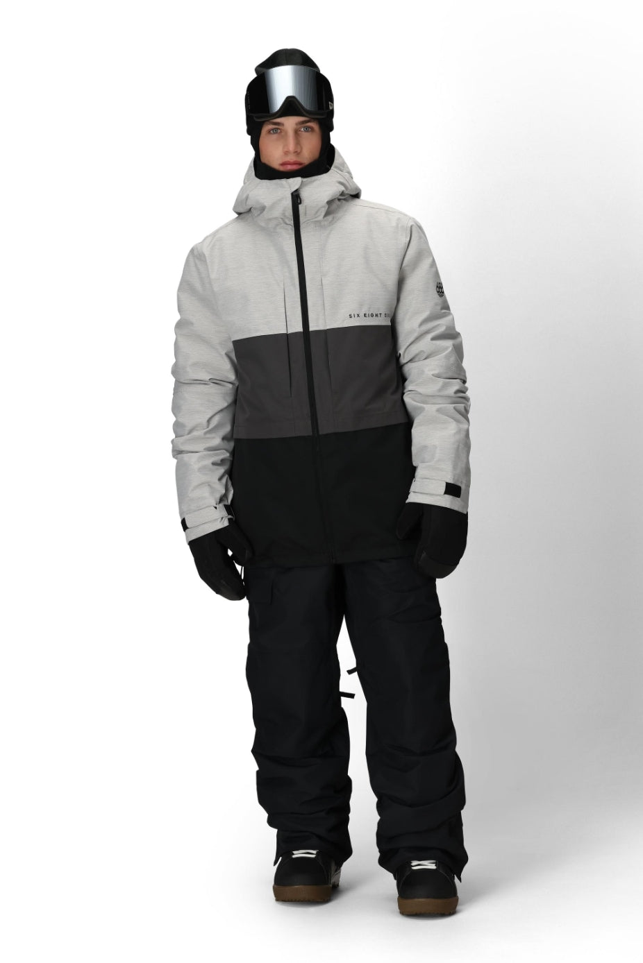 686 ロクハチロク MENS SMARTY 3-IN-1 FORM JACKET WHITE HEATHER COLORBLOCK 25-26 スノーボード ウェア
