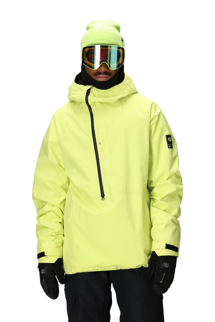 686 ロクハチロク MENS GORE-TEX FRAGMENT SHELL ANORAK DUSTY LIME 25-26 スノーボード ウェア