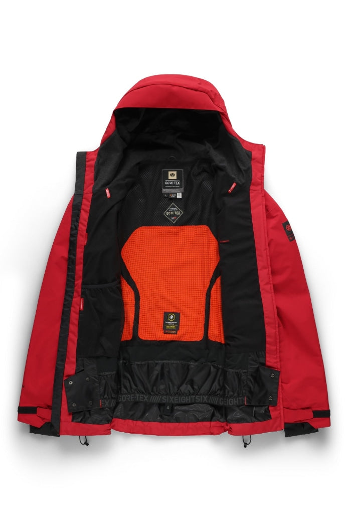 686 ロクハチロク MENS GORE-TEX GT THERMAGRAPHJACKET TRUE RED 25-26 スノーボード ウェア