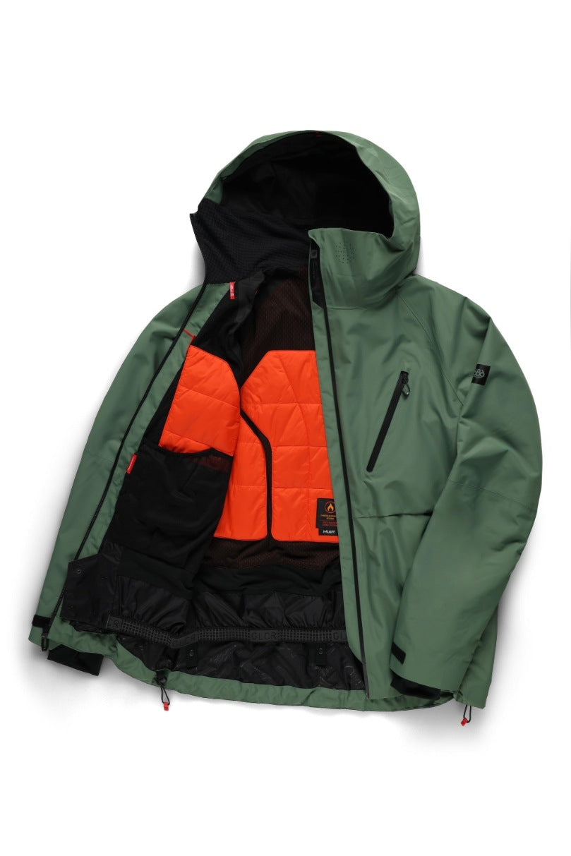 686 ロクハチロク MENS HYDRA THERMAGRAPHJACKET CYPRESS GREEN 25-26 スノーボード ウェア