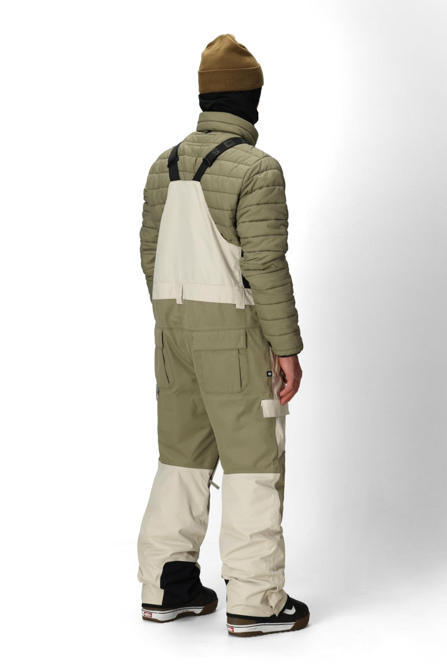 686 ロクハチロク MENS HOT LAP INSULATED BIB LIMESTONE COLORBLOCK 25-26 スノーボード ウェア