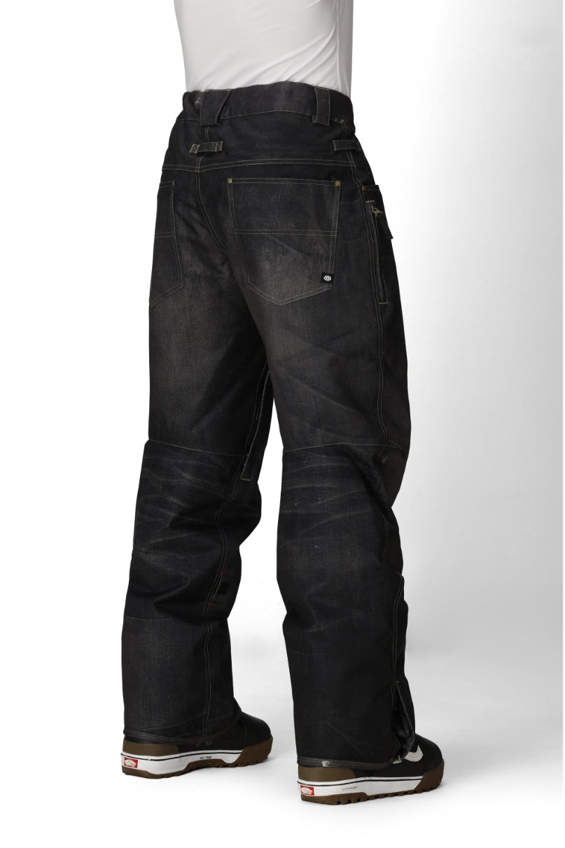 686 ロクハチロク MEN'S DECONSTRUCTED DENIM INSULATED PANT BLACK DENIM 25-26 スノーボード ウェア