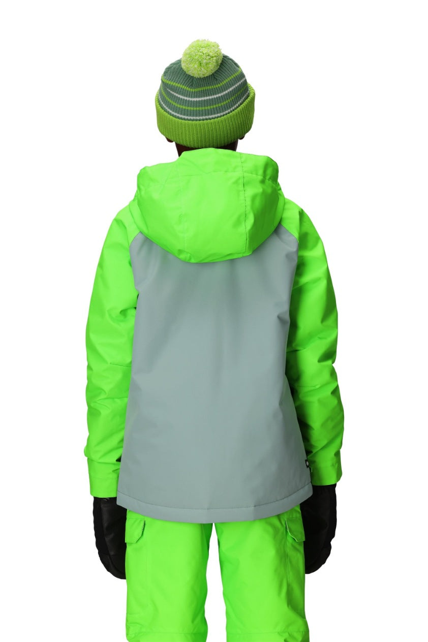 686 ロクハチロク Boys' Geo Insulated Jacket BOREALIS GREEN COLORBLOCK 25-26 スノーボード ウェア