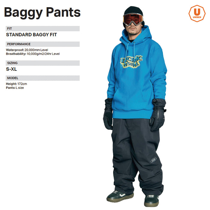 スノーボード ウェア ローム ROME BAGGY Pants BLACK 25-26 送料無料 日本正規品