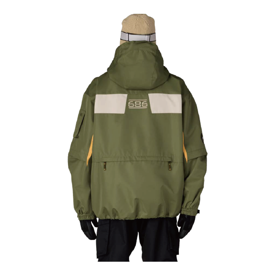686 ウェア ロクハチロク MENS 2003 ATOM JACKET FATIGUE GREEN COLORBLOCK M6WN196 26-27 スノーボードウェア 日本正規品