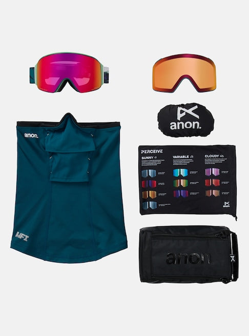 スノーボード ゴーグル アノン ANON M4 Goggles (Cylindrical) + Bonus Lens + MFI Face Mask Family Tree/Perceive Sunny Red 25-26 送料無料 日本正規品 予約商品 店頭受け取り可能