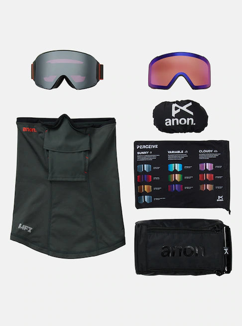 スノーボード ゴーグル アノン ANON M4 Goggles (Cylindrical) + Bonus Lens + MFI Face Mask Fiesta Red/Perceive Sunny Onyx 25-26 送料無料 日本正規品 予約商品 店頭受け取り可能