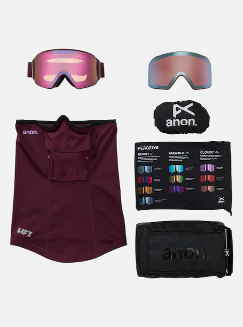 スノーボード ゴーグル アノン ANON M4S Goggles (Cylindrical) + MFI Face Deep Cherry/Perceive Cloudy Pink 25-26 送料無料 日本正規品 予約商品 店頭受け取り可能