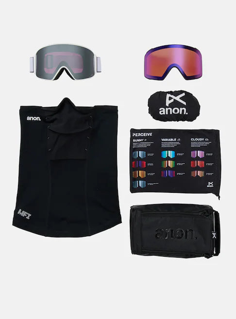 スノーボード ゴーグル アノン ANON M4 Goggles (Cylindrical) + Bonus Lens + MFI Face Mask White/Perceive Sunny Onyx 25-26 送料無料 日本正規品 予約商品 店頭受け取り可能