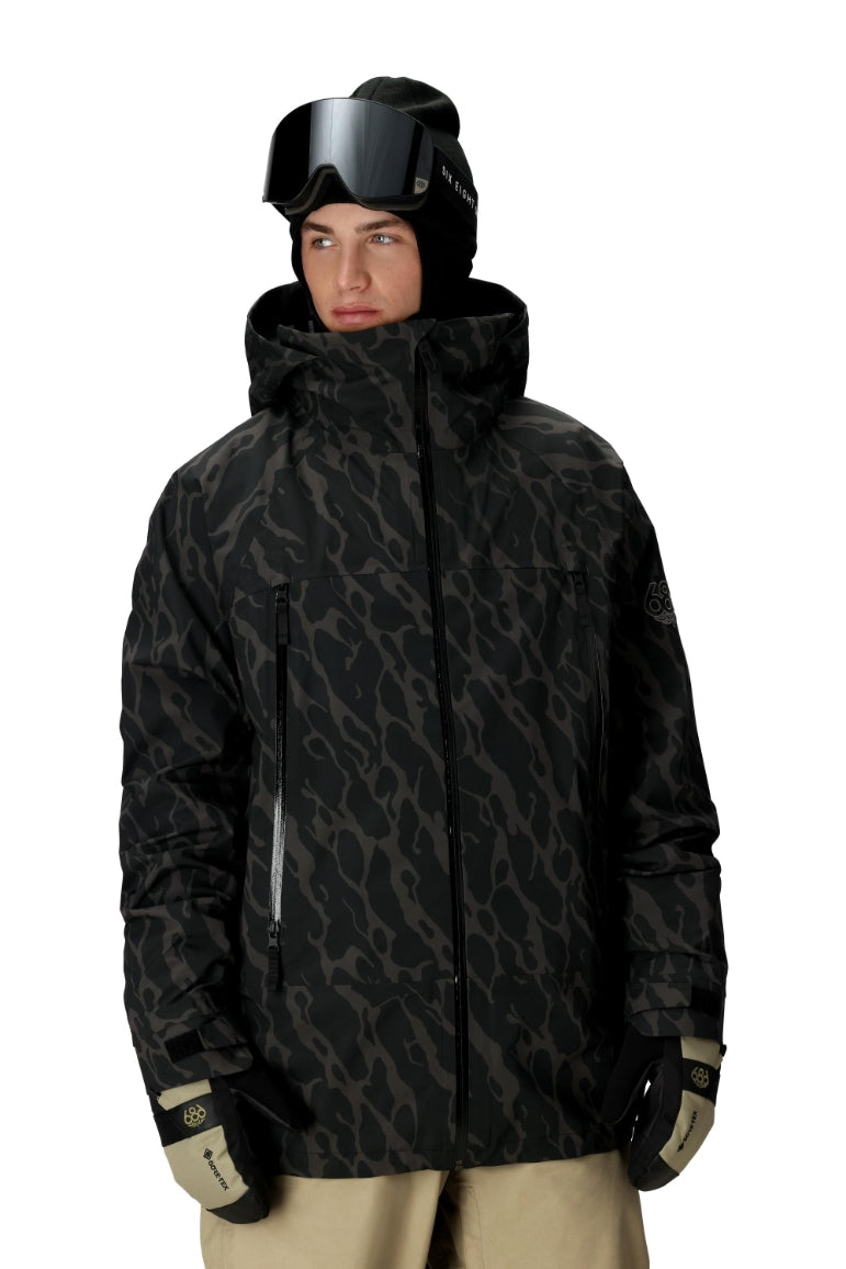 686 ロクハチロク MENS SMARTY 3-IN-1 RODEO 3L JACKET BLACK FRACTURE PRINT 25-26 スノーボード ウェア