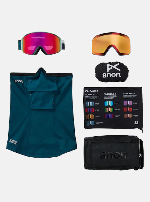 スノーボード ゴーグル アノン ANON M4S Goggles (Cylindrical) + MFI Face Family Tree/Perceive Sunny Red 25-26 送料無料 日本正規品 予約商品 店頭受け取り可能