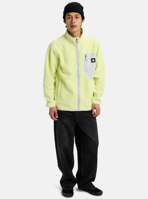 スノーボード ウェア バートン BURTON Cinder Full-Zip Fleece Glow Yellow Green 25-26 送料無料 日本正規品 予約商品 店頭受け取り可能