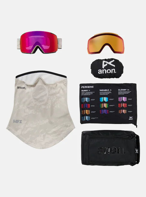 スノーボード ゴーグル アノン ANON M5 Goggles + Bonus Lens + MFI Face Mask Sediment/Perceive Sunny Red 25-26 送料無料 日本正規品 予約商品 店頭受け取り可能