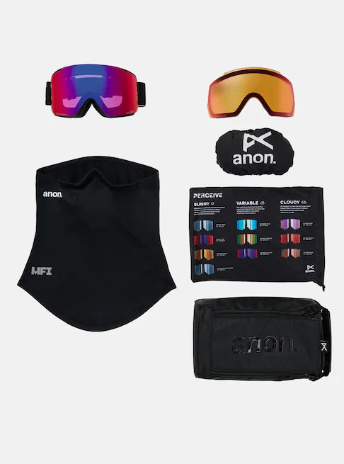 スノーボード ゴーグル アノン ANON M5 Goggles + Bonus Lens + MFI Face Mask Black/Perceive Sunny Red 25-26 送料無料 日本正規品 予約商品 店頭受け取り可能