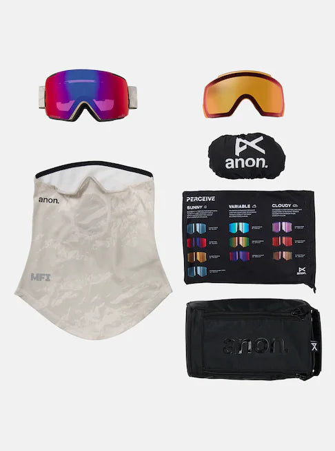 スノーボード ゴーグル アノン ANON M5S Goggle + Bonus Lens + MFI Face Mask Sediment/Perceive Sunny Red 25-26 送料無料 日本正規品 予約商品 店頭受け取り可能